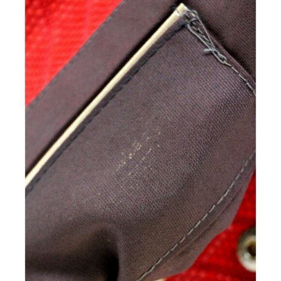 VTG RED MESH GENUINE LEATHER STRAP FLAP MIRROR INSIDE SHOULDER BAG PURSE CLUTCH - Picture 9 of 9